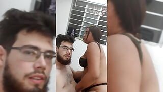 Naturally busty mom cheating with young man