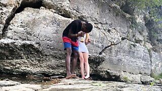 Bigdaddykj: pareja interracial folla en caminata pt1