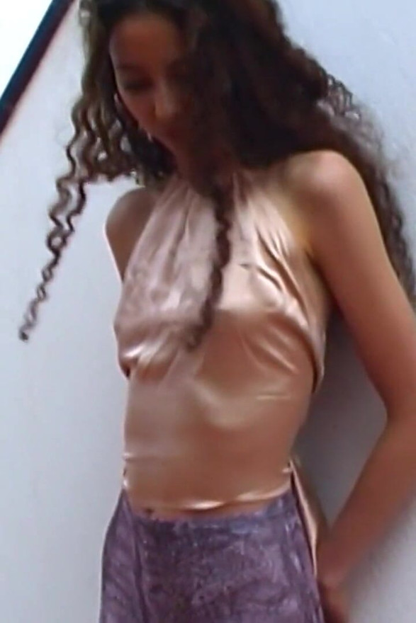 Safia the Beautiful Skinny Arab Teen Safia in Leggings on the Terrace