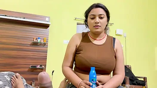INDIAN BEAUTIFUL WIFE CALM ANGRY HUSBAND WITH MASSAGE
