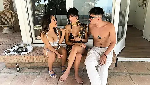 Havuzda Pakistanlı ve Latin Bir Kişiyle Üçlü - Aaliyah ve Kızgın Bebek