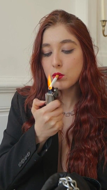 Key moment from "JOI SMOKE FETISH (FR with subs) - The last cigarette."