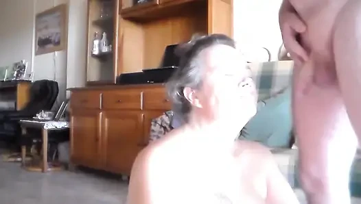 John is peeing on Jen's face and into her mouth