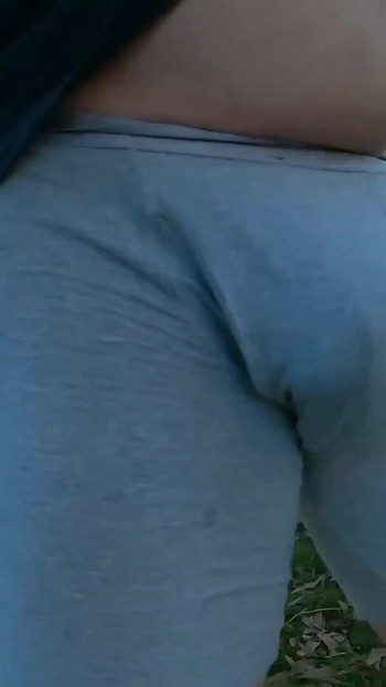 Spectacular moment from "Straight guy goes out in public with tight grey boxer shorts with his package on show."
