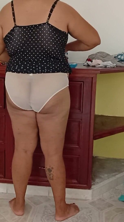 Chubby Mom Tidying Up Room and Folding Laundry 1 | Clip 2