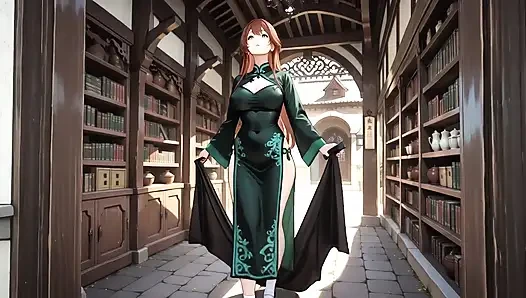 Cewek rambut merah & zamrud qipao! Rayuan malas di Halaman Timur.