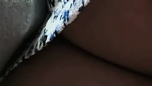 Stranger Cums Hard Inside Her Panties Under Skirt on Subway Train