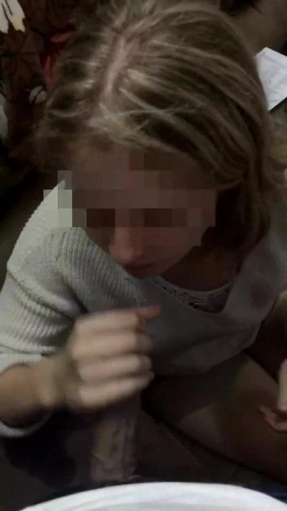 amateur blonde handjob cumshot on sweater