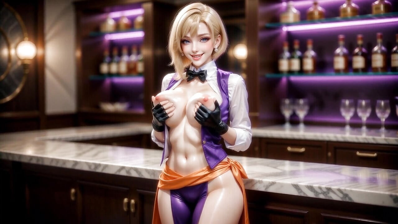 Kong KOF Sexet Bartender Solo Fisse Fingering & Massiv Sprøjtning Orgasme