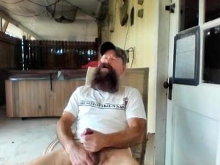 Stogie Smokin' Bearded Redneck Jacks It