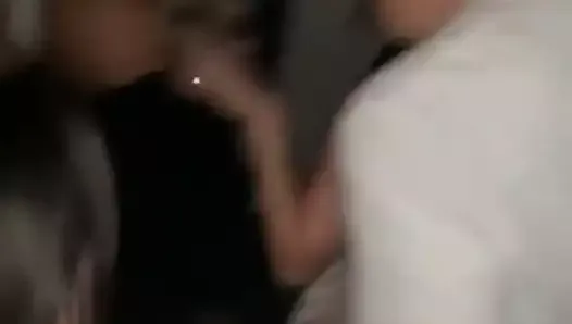 Frankie Bridge and friends dancing at a party