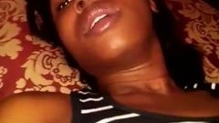 Haitian side chick masturbating for married lover
