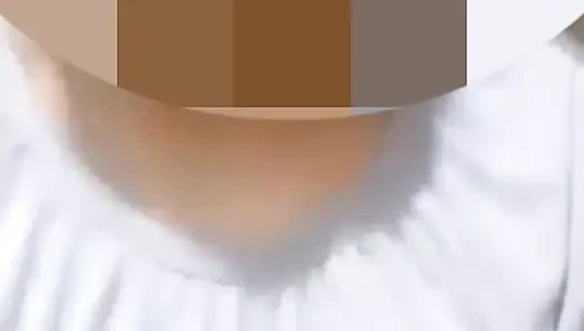 shows off her big natural breasts, in a video call