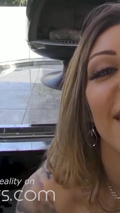 Thrilling moment from "VR BANGERS Slutty Karma RX Massaging You Cock In Jacuzzi"