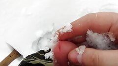 my hot cock in the snow