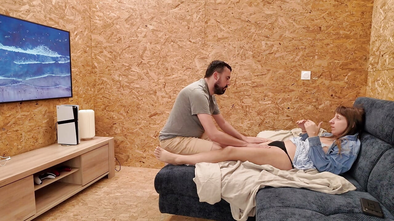 Pregnant and hot, he fucks me on the couch