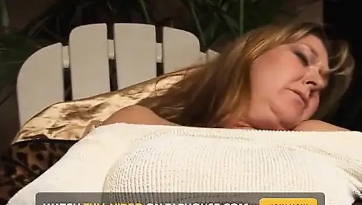 Horny blonde granny enjoys sucking with passion a big cock