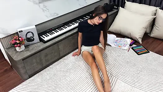 Seni godaan: menggoda cowok mewarnai dengan kaus kaki yang berantakan