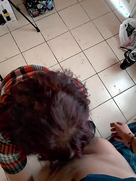 With my friend's mom again, she sucks my dick