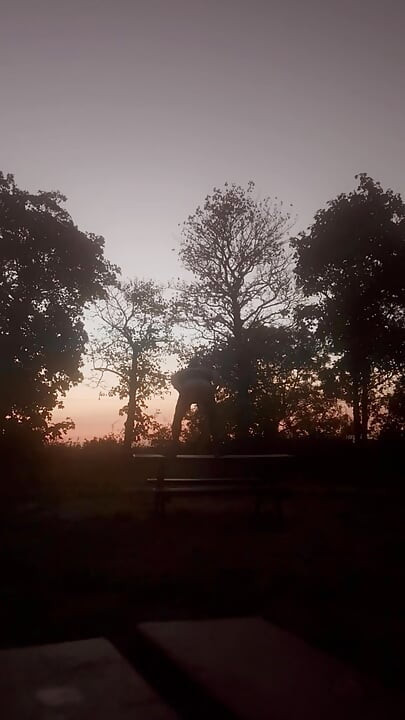 exhibition body suit , lots of traffic passing and a totally nude wank on a bench and cumshot on a picnic