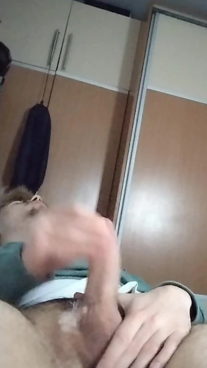 Young Boy Strokes His Fat Cock (Big Cumshot)