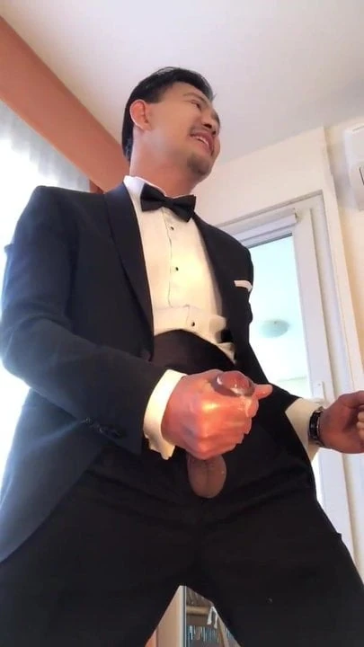 jerk off in tux