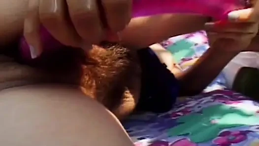 She Is a Hairy French Slut That Likes to Get Fucked by Two Guys