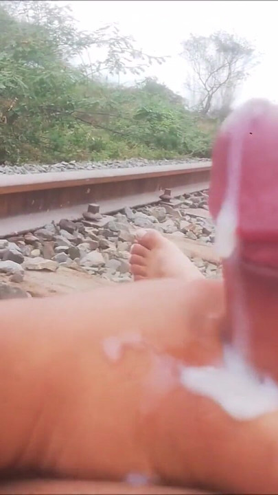 Captivating moment from "Mi Verga Eruccionando Full Semen en las Vias del Tren"