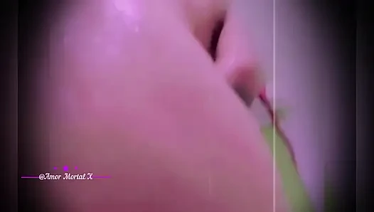 Uncensored  -man records  Beautiful Latina neighbor in the shower - And he fucks her very hard .