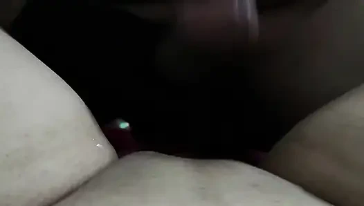 Indian wife uses hand gloves to masturbate husband and gets fucked in missionary, Shaved Indian pussy with shaved Husband