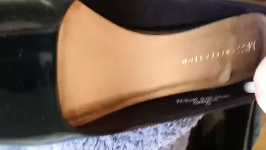 Spurting cum over friends wife's shoe...
