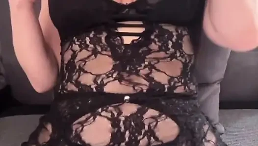 My friend's mom undressed completely and fucks her pussy