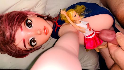 ควยเล็กน้ําแตกบนรักรักแร้ตุ๊กตา - ตุ๊กตาบาร์บี้และ elsa babe ซิลิโคนรักตุ๊กตา takanashi mahiru