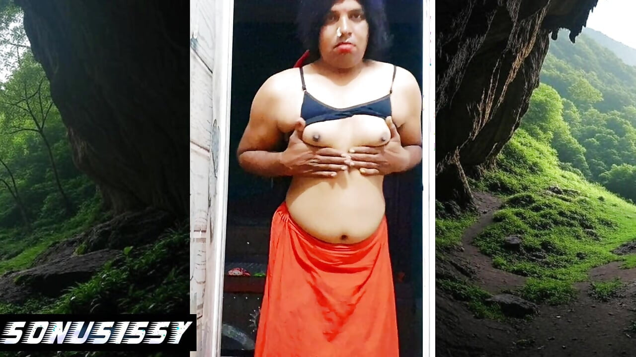 Bottom crossdresser sonusissy gown navel show