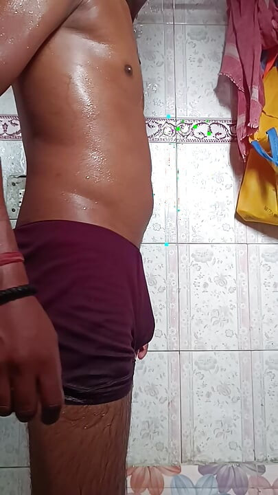 Handsome CUM  in underwear and bathing while moaning