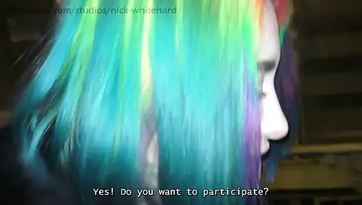 Ich Habe Auf Der Straße Ein Regenbogenmädchen Getroffen