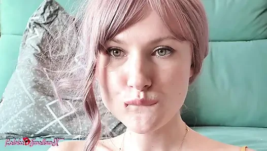 Si cantik dengan sensual nyepong kontol dan telan sperma dengan nikmat