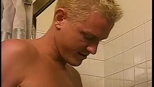Hung dudes fuck a busty horny bitch in bi 3some
