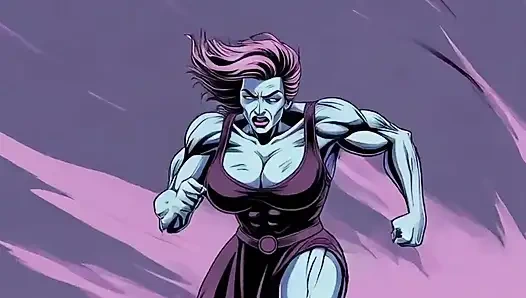 Ai Athletic Women in Cartoon Scenes