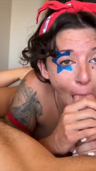 I Wanna Sloppy Suck your Dick and let you Cum all over my Titties before the Fireworks Start | Clip 1
