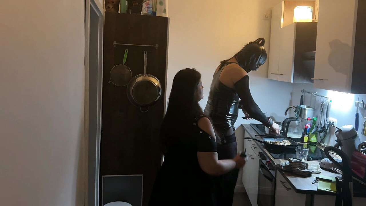 Fetish Lofts Cooking Session with TV Slave Part 3-4.