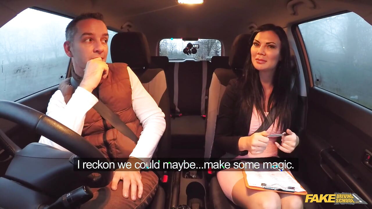 Fake Driving School - Driving Exam Turns Wild: Double Creampie in the Car