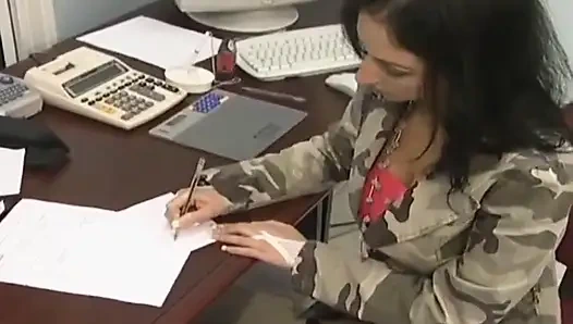 Lesbian Office Secretaries Playing with Each Other in Office