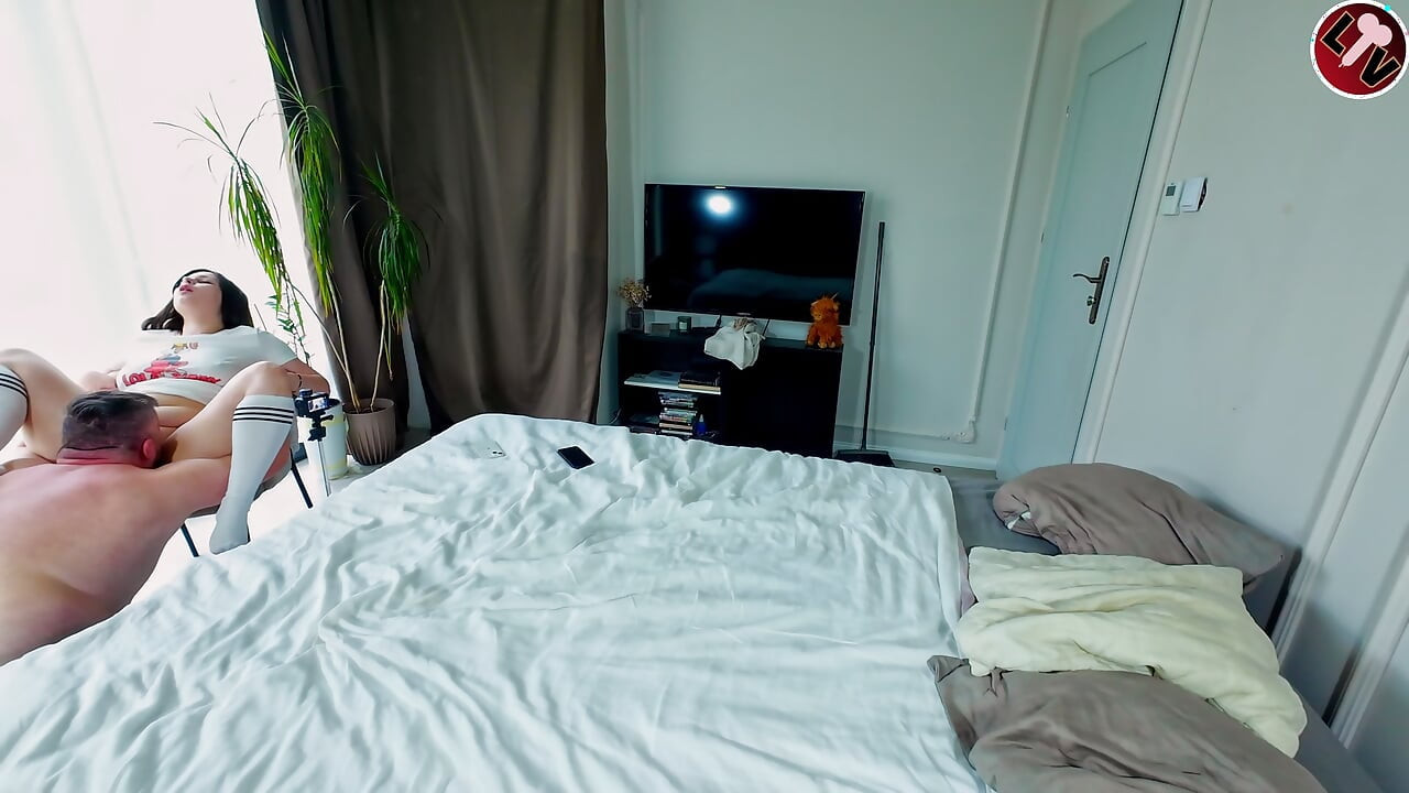 filling my hot young wife pussy with cream after rough sex