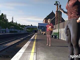 Скачка на поезде с возбужденной блондинкой