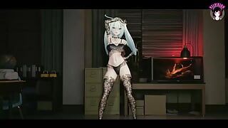 Zeer hete tiener in sexy lingerie dansend (3d hentai)