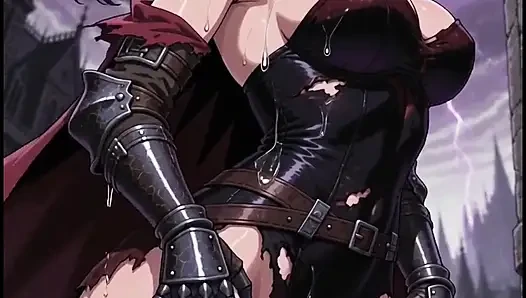 Heroic DARK Fantasy Warrior, Anime Ai generated