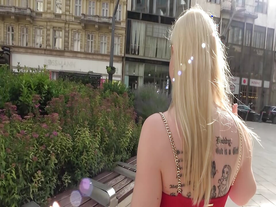 P134G01 European street corner pickup! Picking up a gorgeous dynamite-bodied blonde beauty in broken English, inviting her to her room, and having international exchange sex with a samurai!