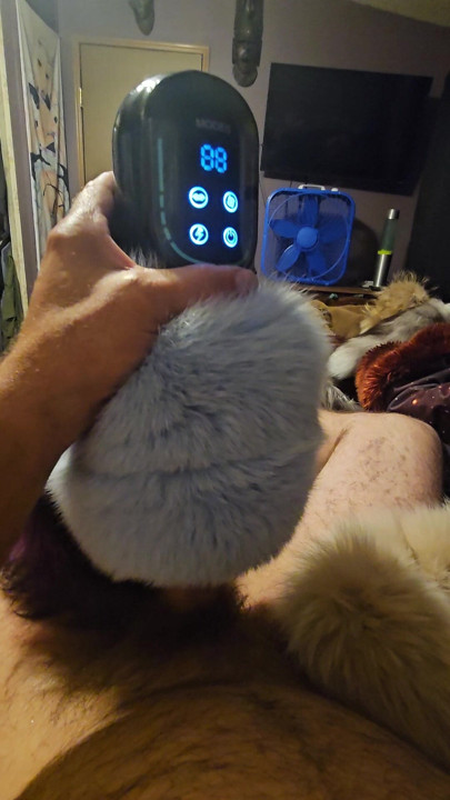 Fur fetish penis pump furry masterbator cum collector
