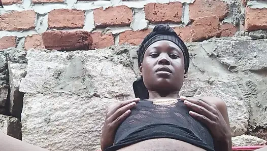 Cum with me while in an open place